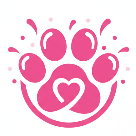 Generate a paw print in the color #F796CF for a pet e-commerce business, make it look playful 